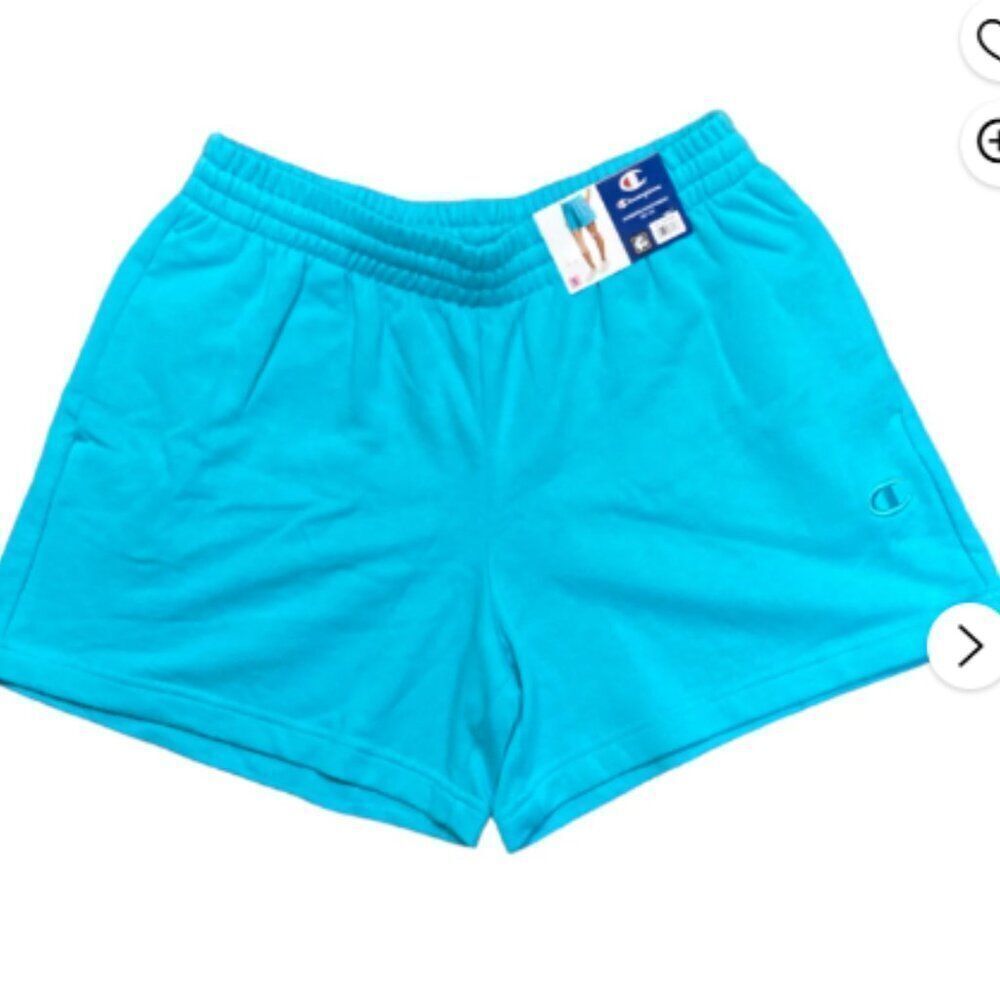 Champion Ladies Embroidered Logo Side Seam Pockets Soft French Terry Short NWT